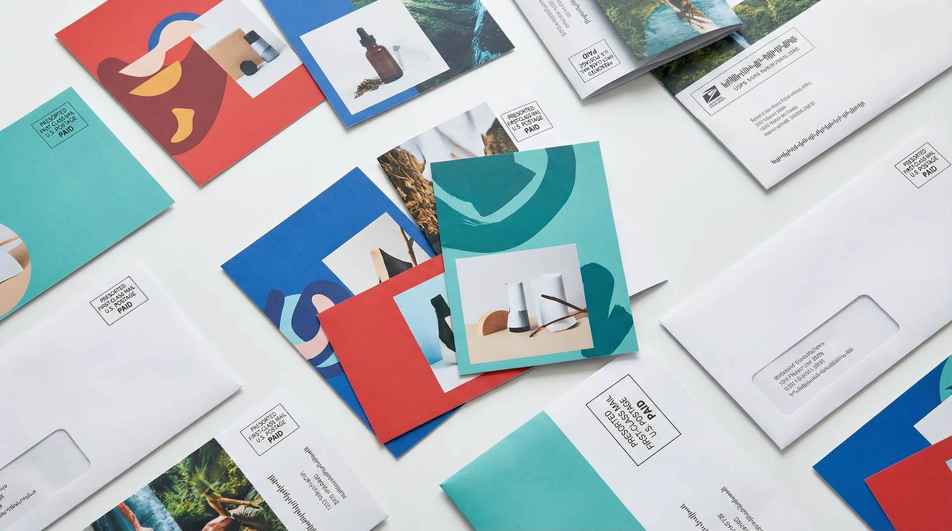 Direct mail campaign example — full-color postcard