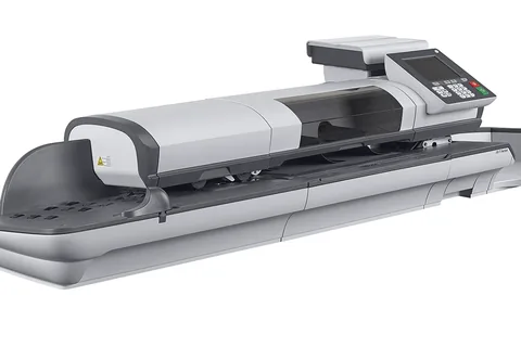 Quadient iX-7 enterprise mailing system with a 70-pound scale for high-volume mail centers